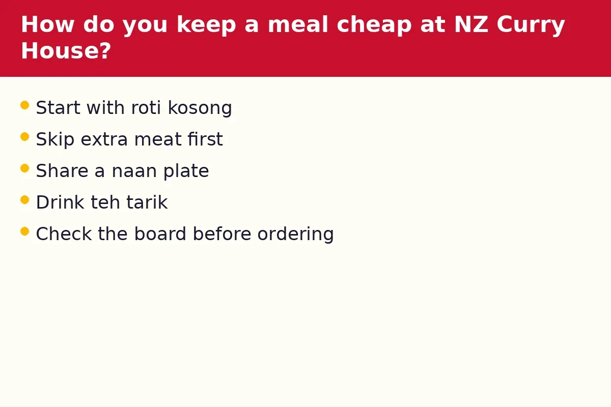 How do you keep a meal cheap at NZ Curry House?