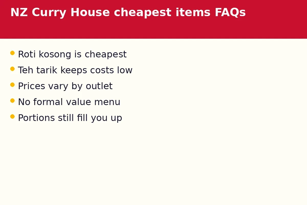 NZ Curry House cheapest items FAQs