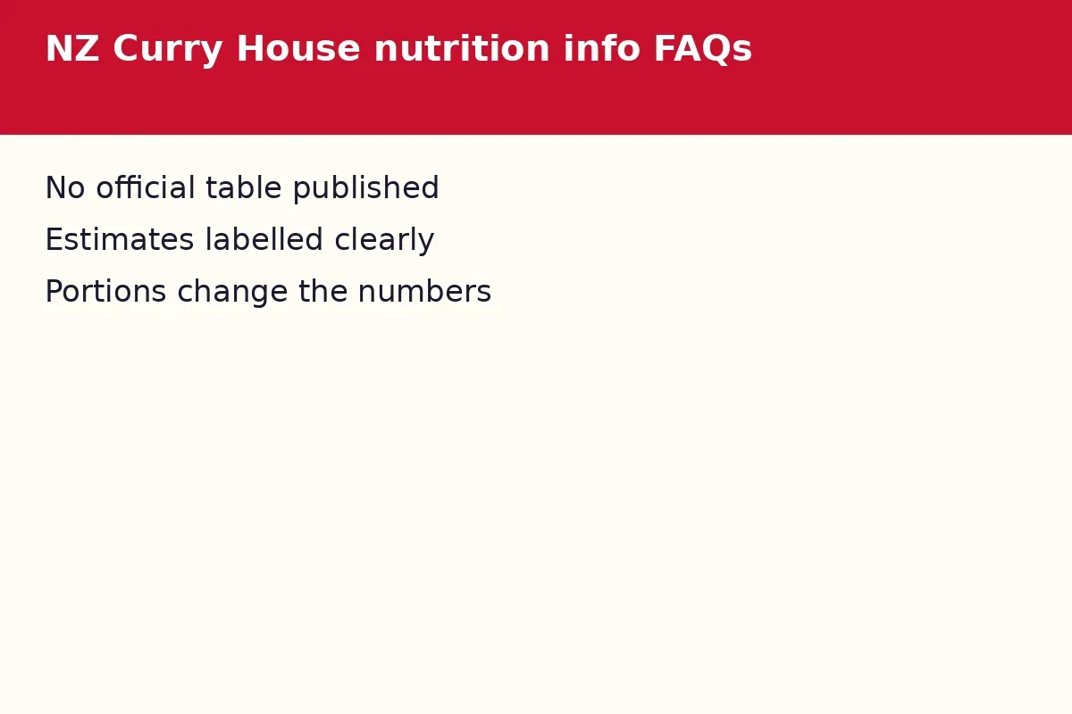 NZ Curry House nutrition info FAQs