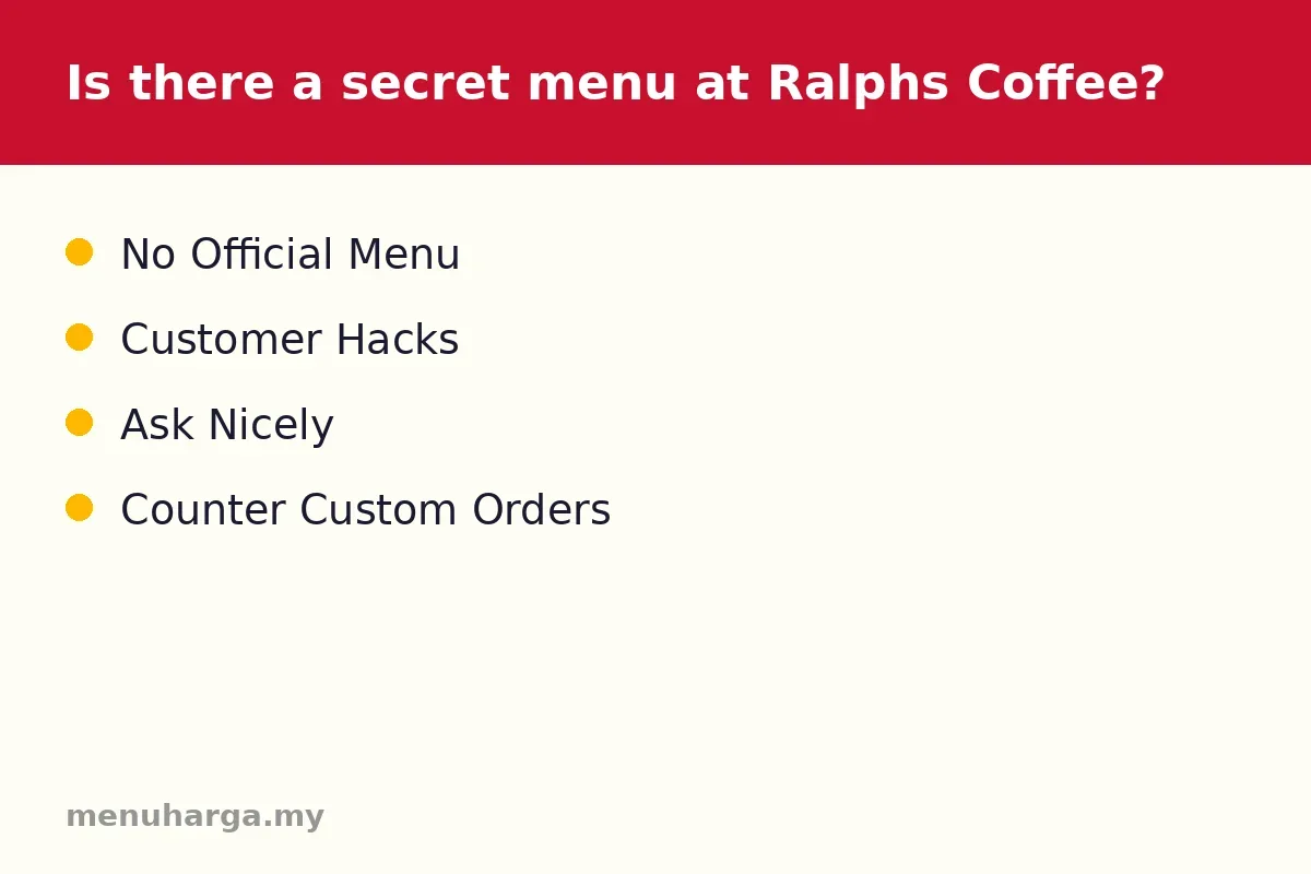 Is there a secret menu at Ralph's Coffee?