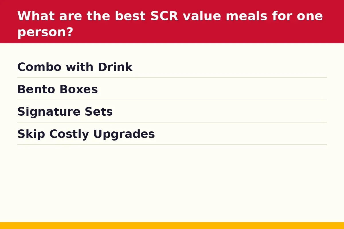 What are the best SCR value meals for one person?