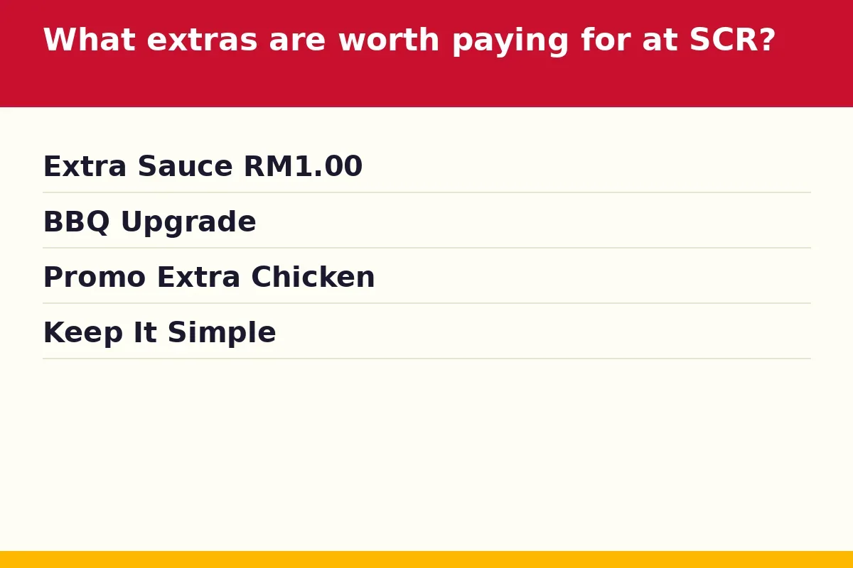 What extras are worth paying for at SCR?