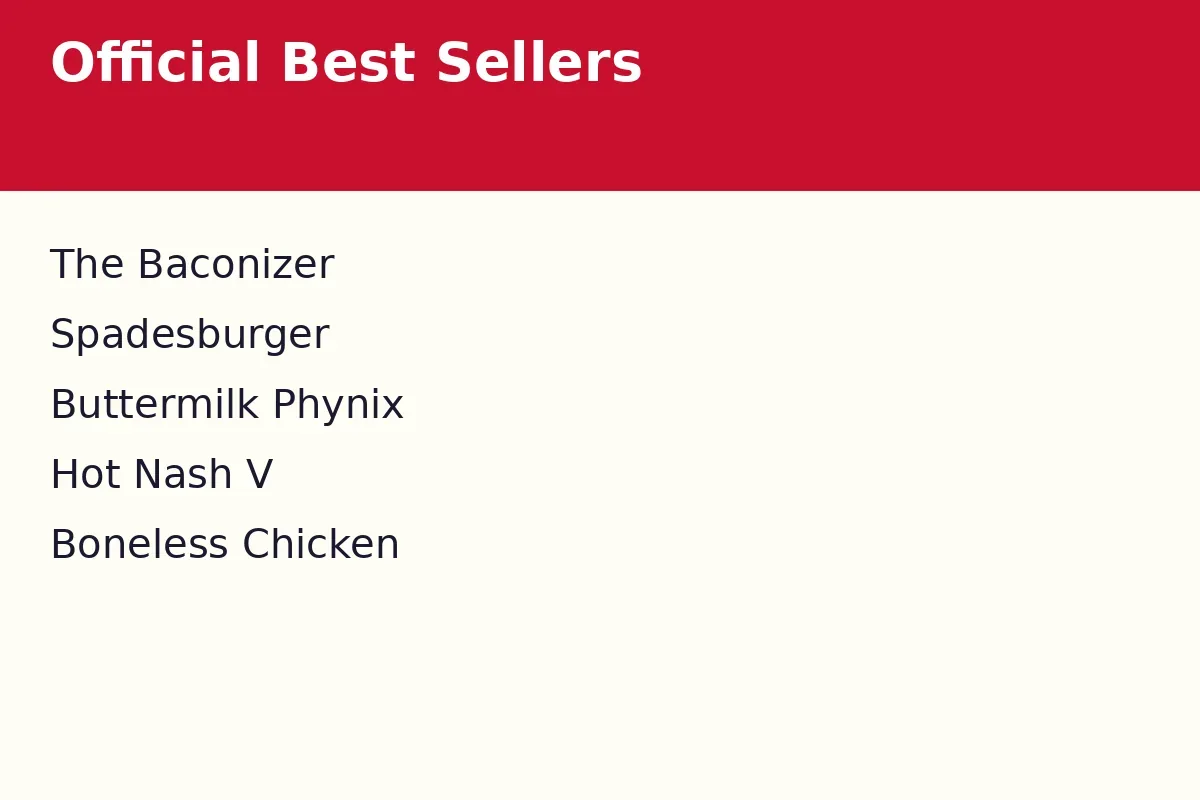 What are the official Spades Burger best sellers?