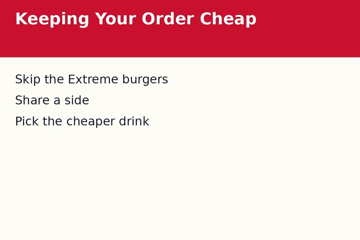 How do you keep a Spades Burger order cheap?