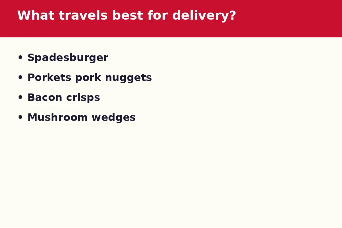 What travels best on a Spades Burger delivery order?