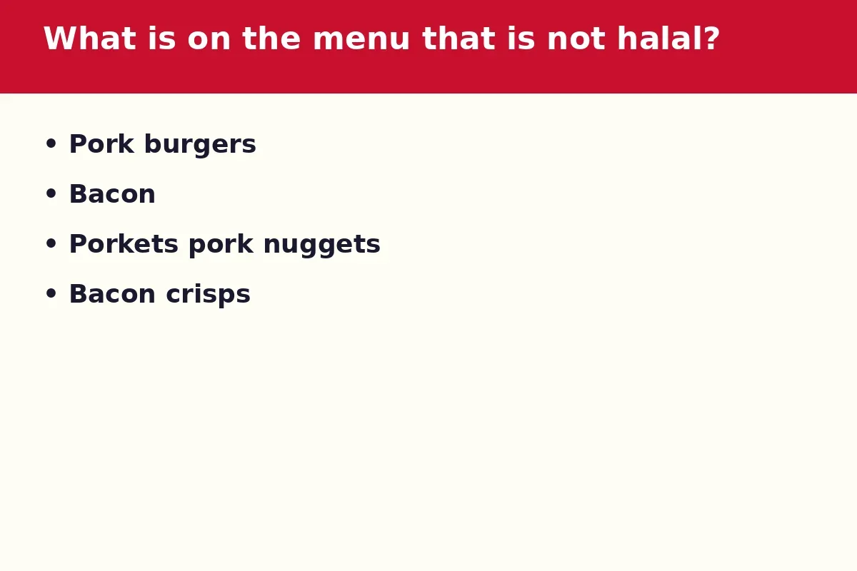 What does Spades Burger serve that is not halal?