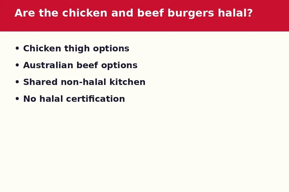 Are the chicken and beef burgers at Spades Burger halal?