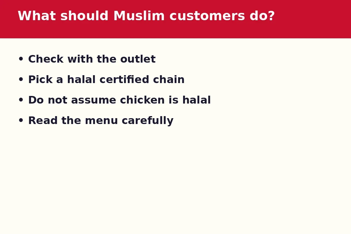 What should Muslim customers do about Spades Burger?