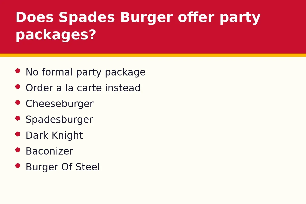 Does Spades Burger offer party packages?