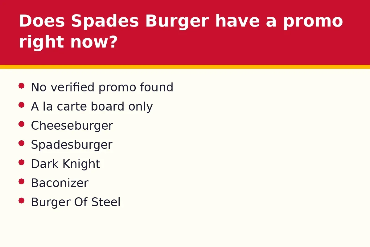 Does Spades Burger have a promo right now?