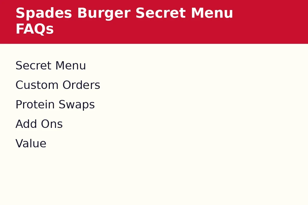 Spades Burger secret menu FAQs