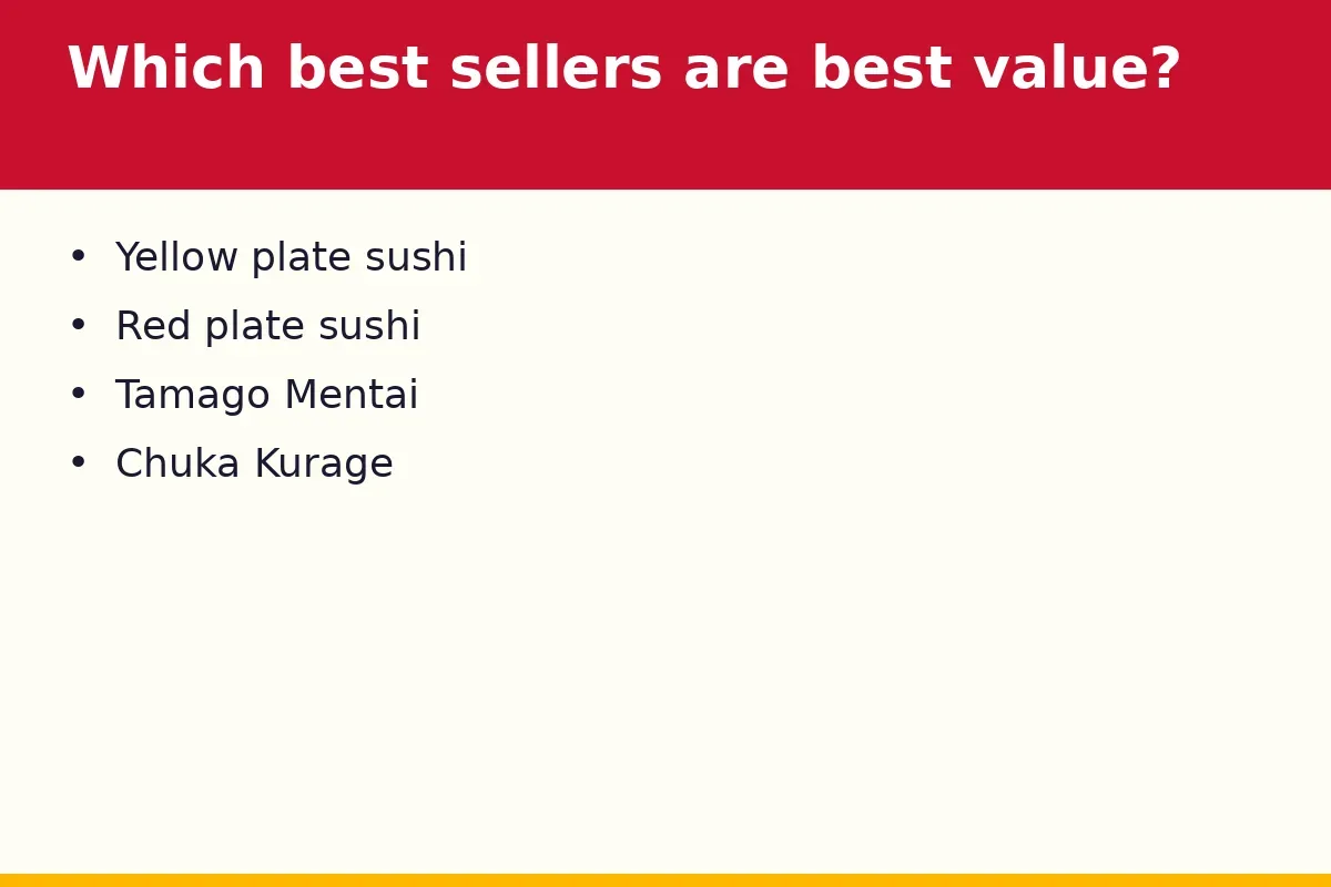Which Sushi Mentai best sellers are best value?