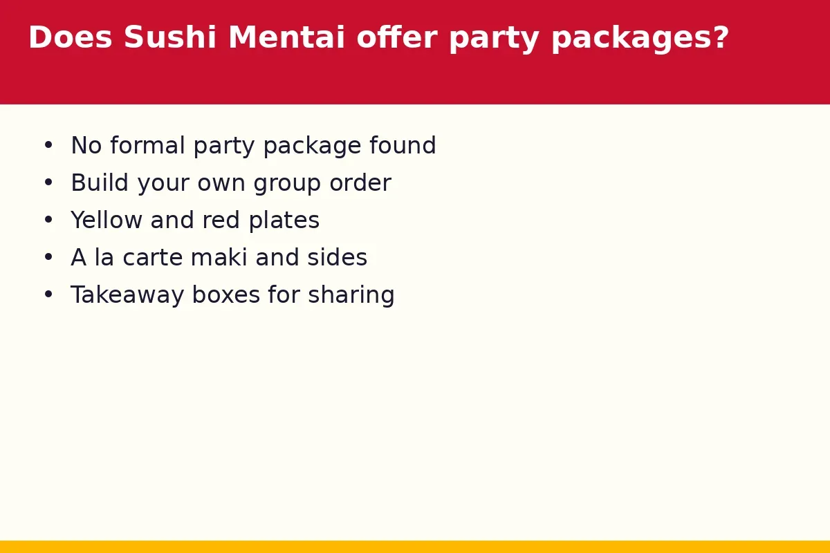 Does Sushi Mentai offer party packages?