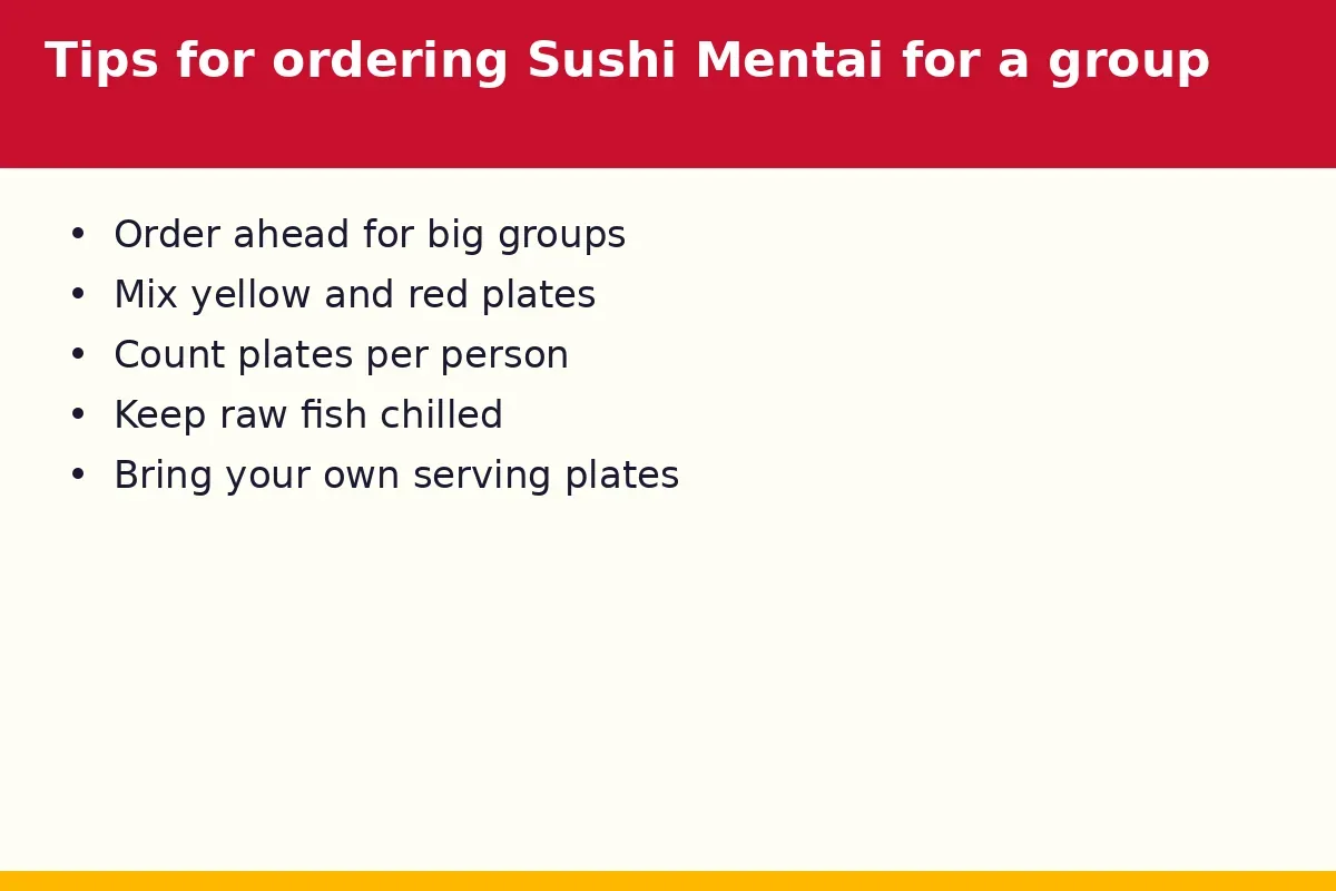 Tips for ordering Sushi Mentai for a group