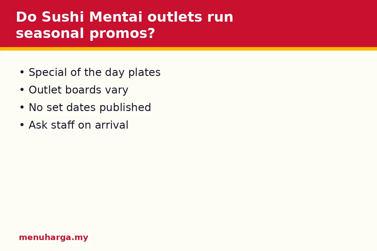 Do Sushi Mentai outlets run seasonal promos?