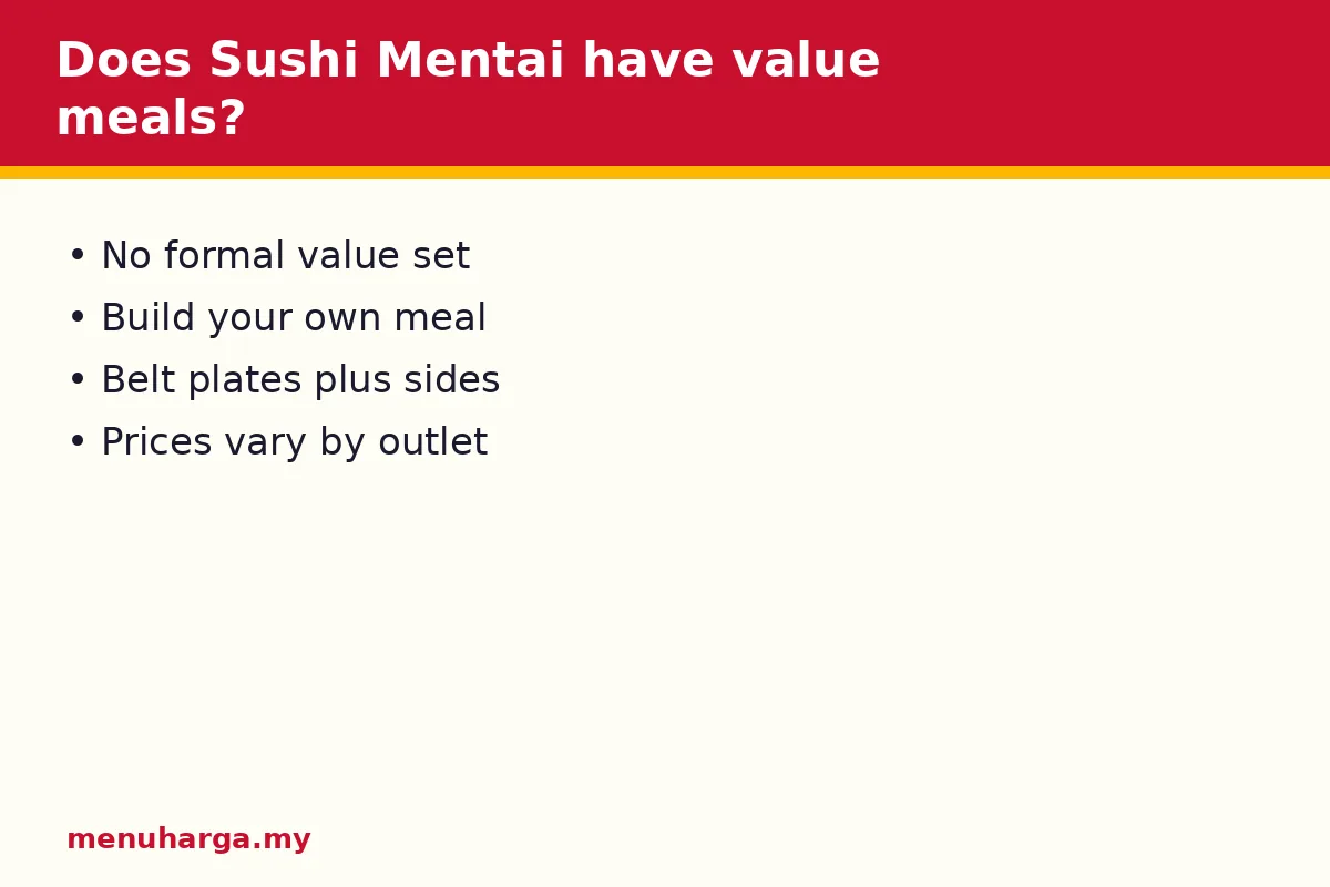 Does Sushi Mentai have value meals?
