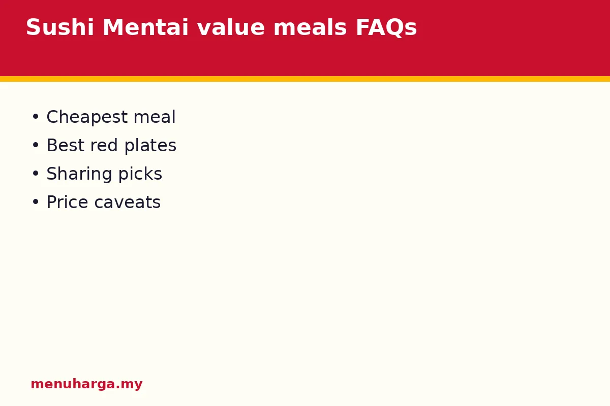 Sushi Mentai value meals FAQs